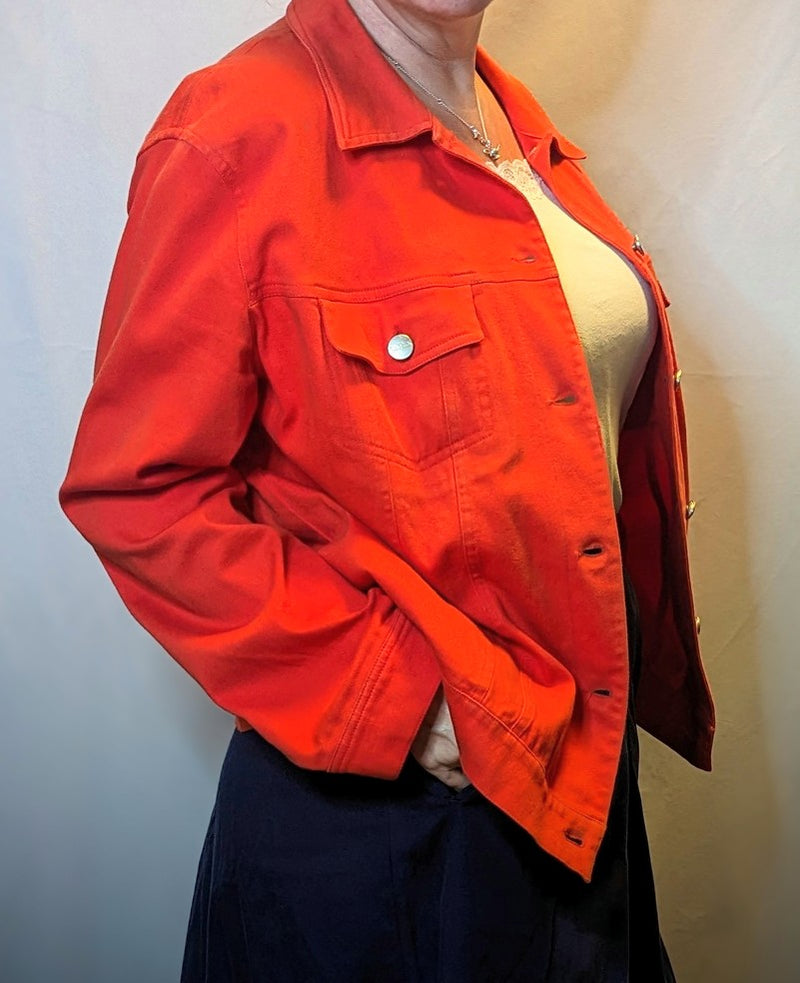 Orange you ready Jean Jacket - AtaCollections 